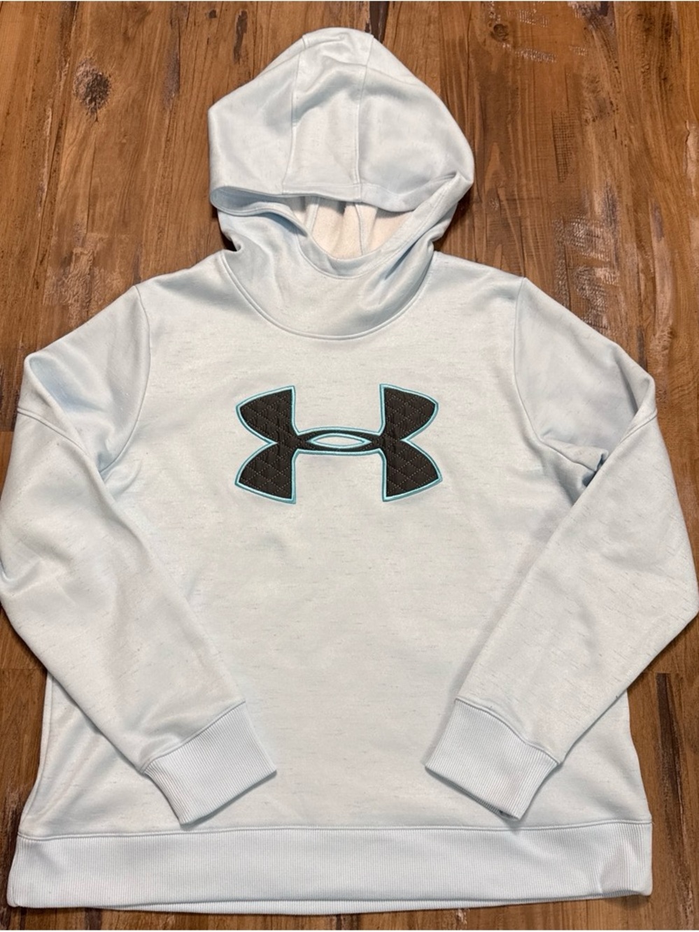 LG Women's Light Blue Hooded Cowl Neck Sweatshirt